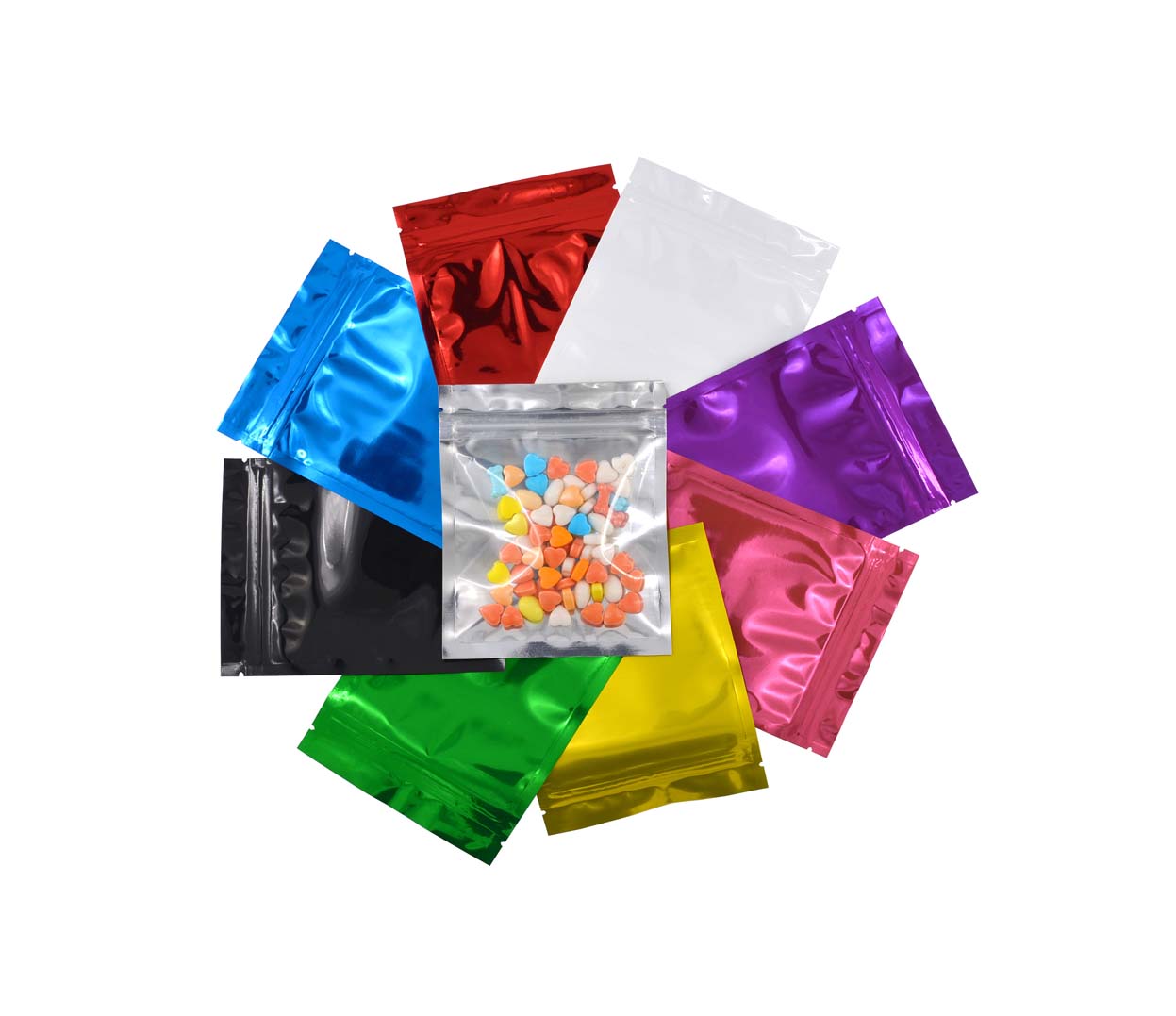 Multi color zipper bag(one side transparent)